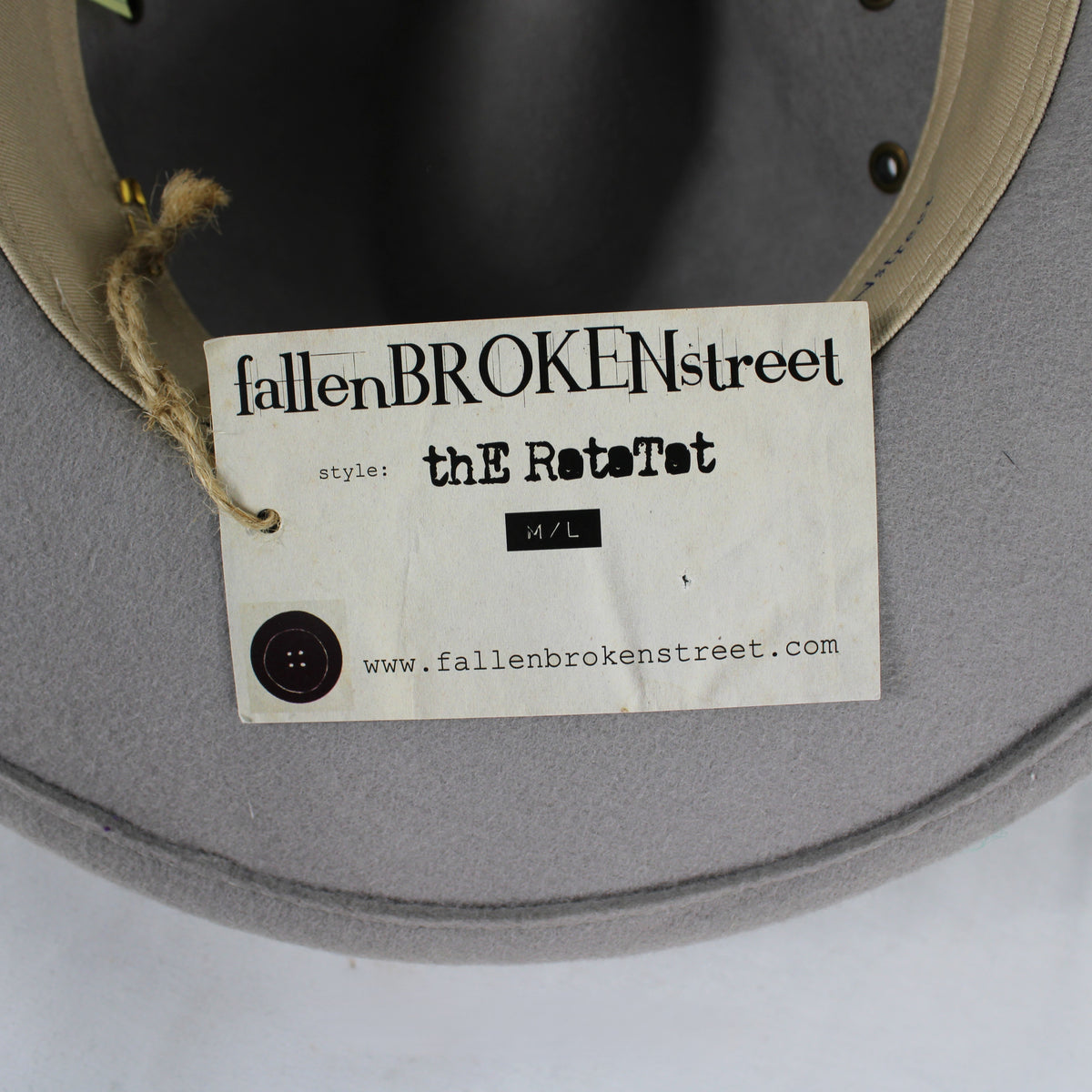 Fallen Broken Street The Ratatat Wool Felt Fedora Hat Grey Size M/L NWT