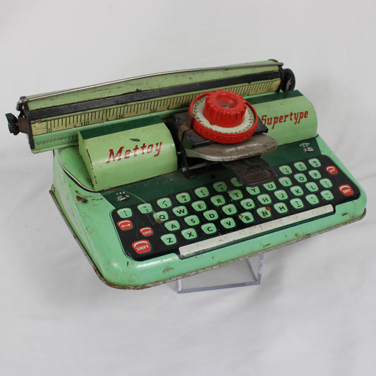 Vintage Mettoy Supertype Tinplate Toy Typewriter