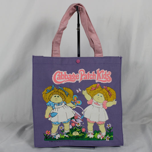 Vintage 1983 Cabbage Patch Kids Purple Canvas Tote Bag