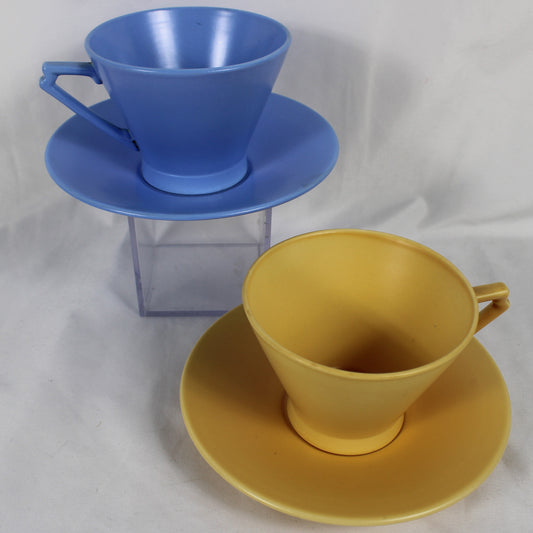 Royal Cauldon England Matte Pastel Teacup and Saucer Sets