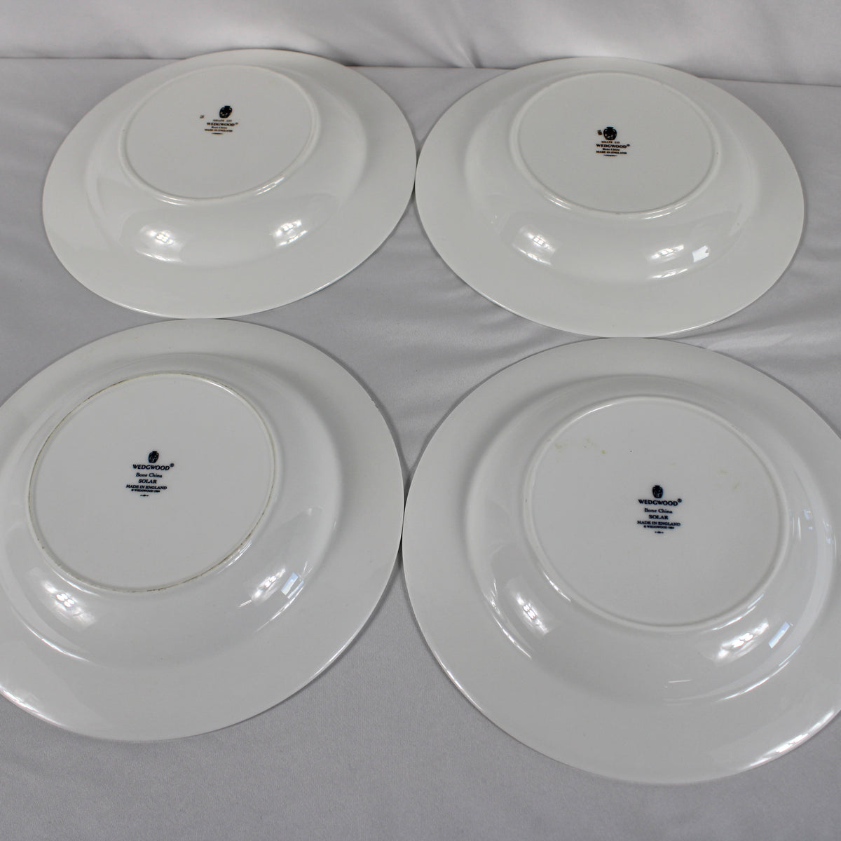 Set of 4 Wedgwood Solar Bone China Rimmed Soup Bowls - Made in England   
