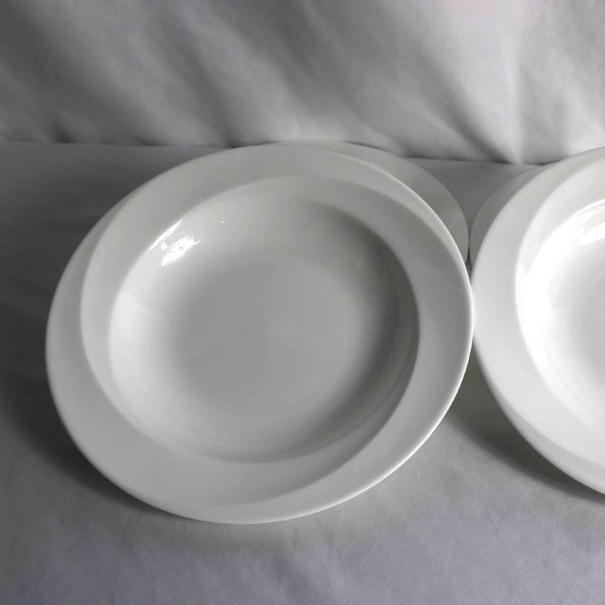Set of 4 Wedgwood Solar Bone China Rimmed Soup Bowls - Made in England   