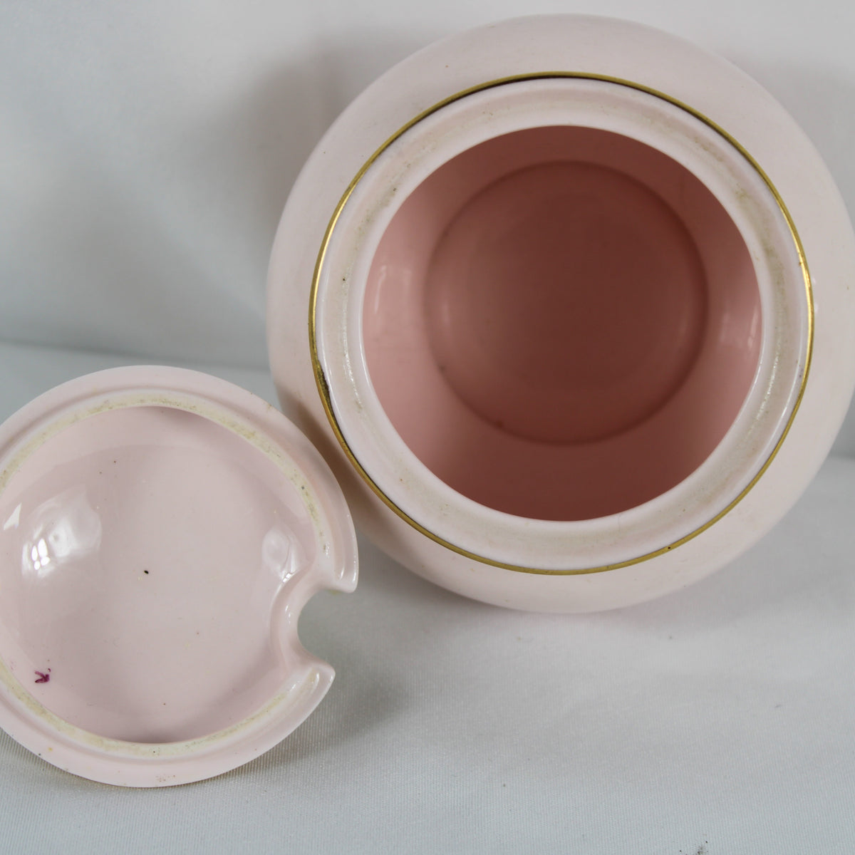 Floral Bone China Pink Strawberry Preserve Jar with Lid, Staffordshire England