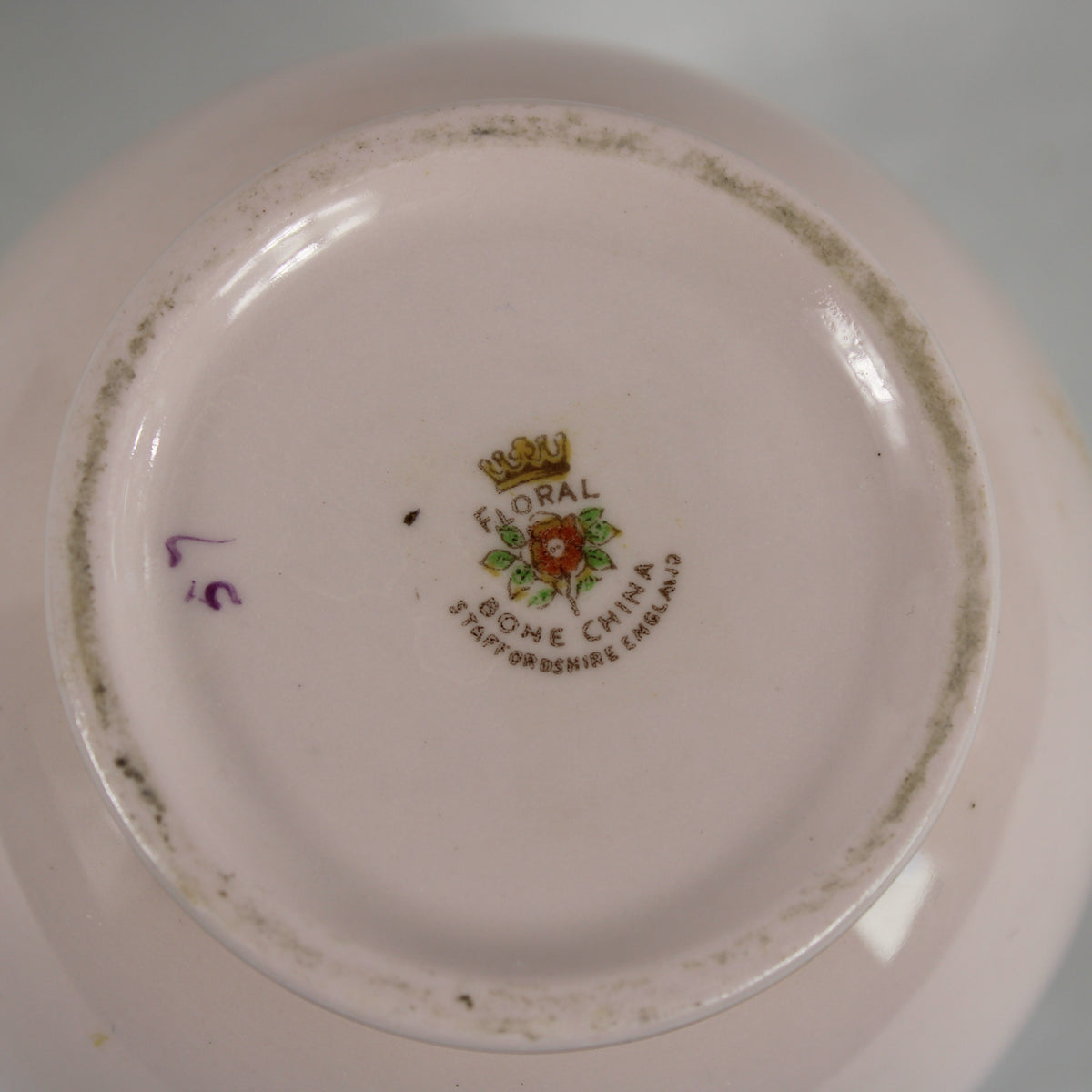 Floral Bone China Pink Strawberry Preserve Jar with Lid, Staffordshire England