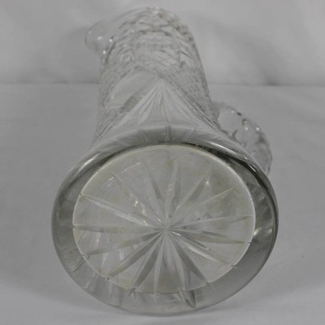 Vintage Cut Glass Water Pitcher with Pinwheel and Starburst Patterns