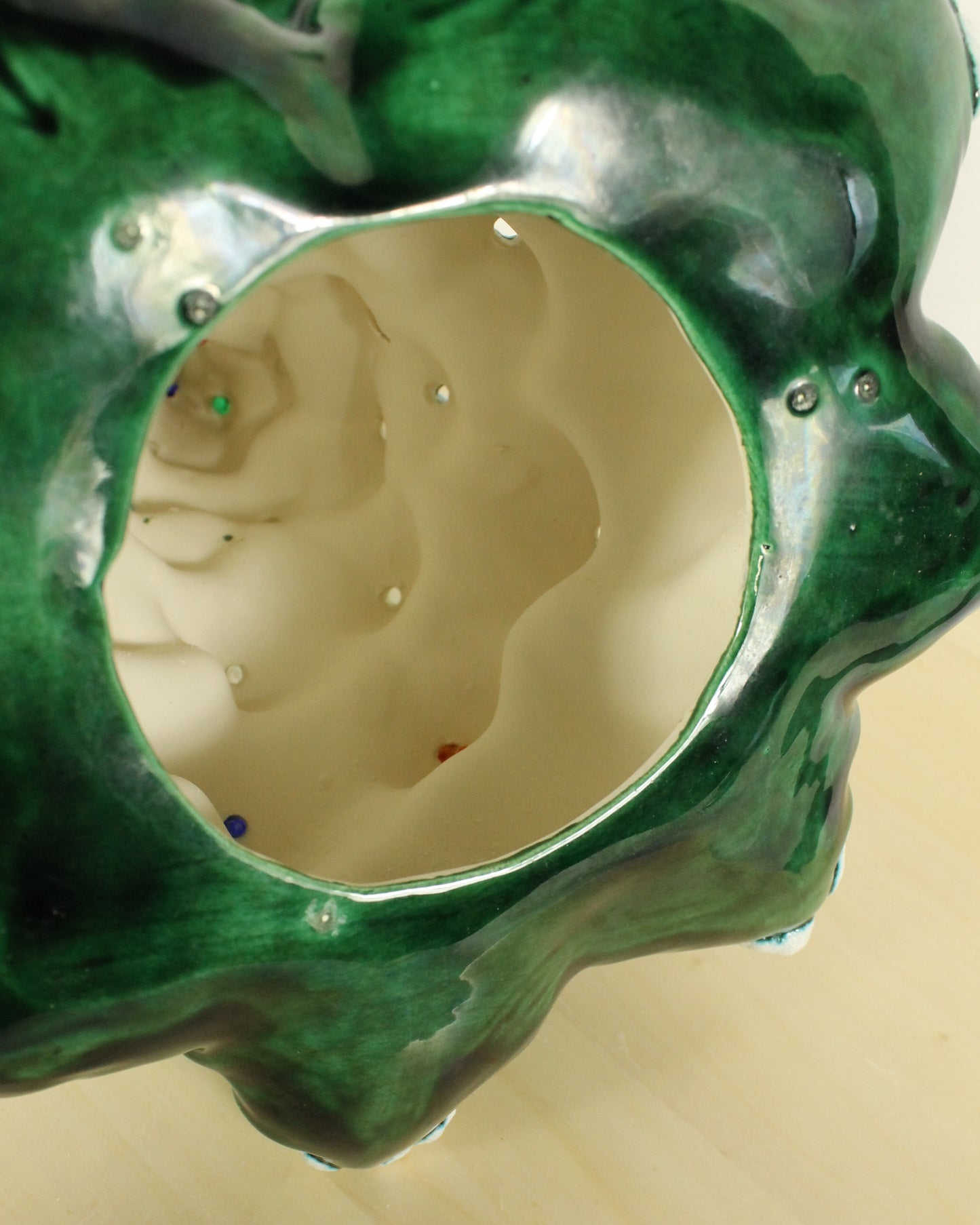 Vintage Flocked Ceramic Christmas Tree Top (Missing Base)