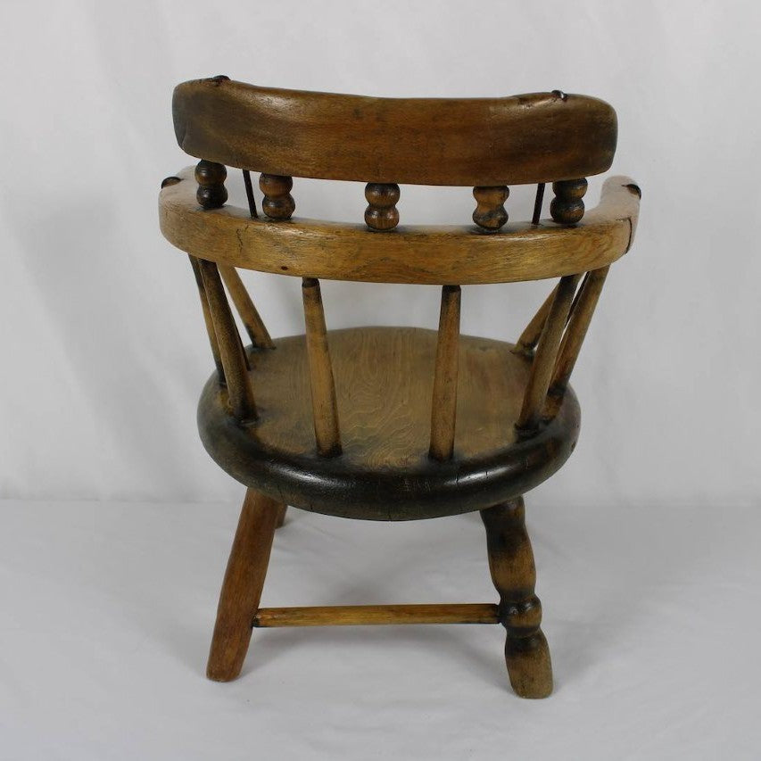 Vintage Wooden Miniature Captain's Armchair Display Accent