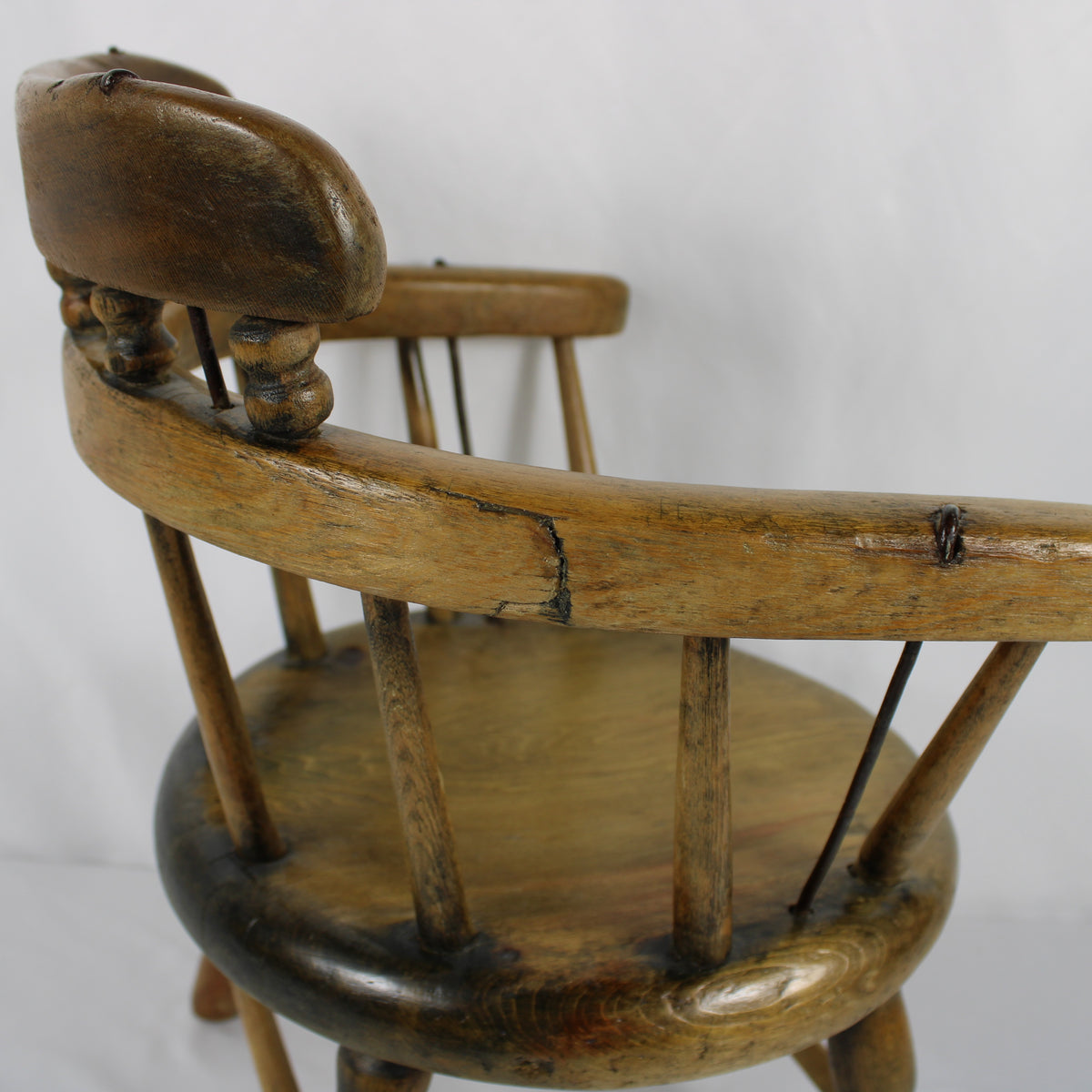 Vintage Wooden Miniature Captain's Armchair Display Accent