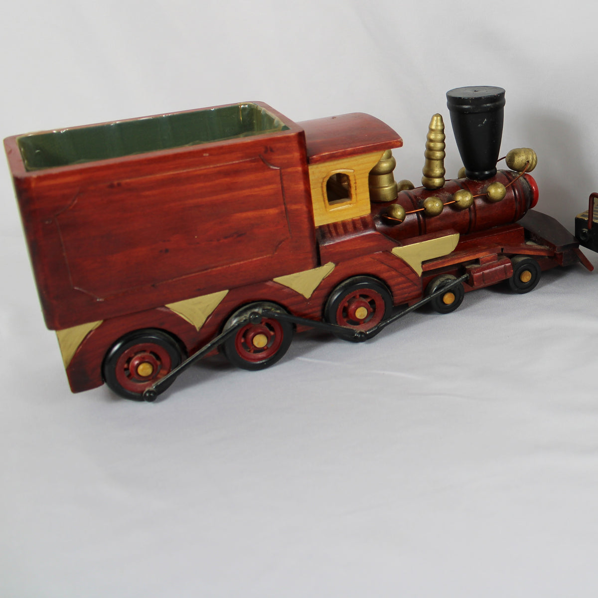 Set of 2 Wooden & Metal Decorative Train Planters