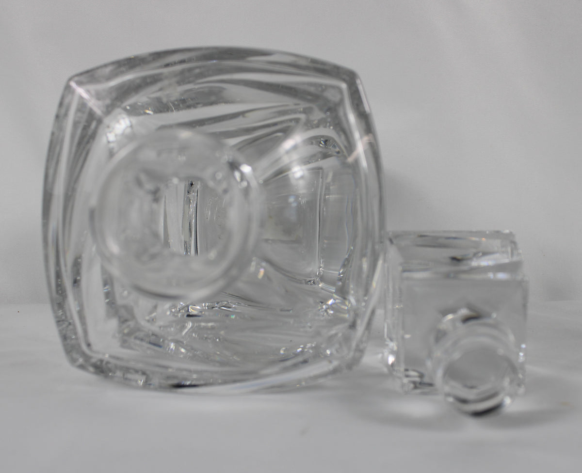 Modern Bohemia Crystal "Quadro" Twist Decanter with Geometric Glass Stopper