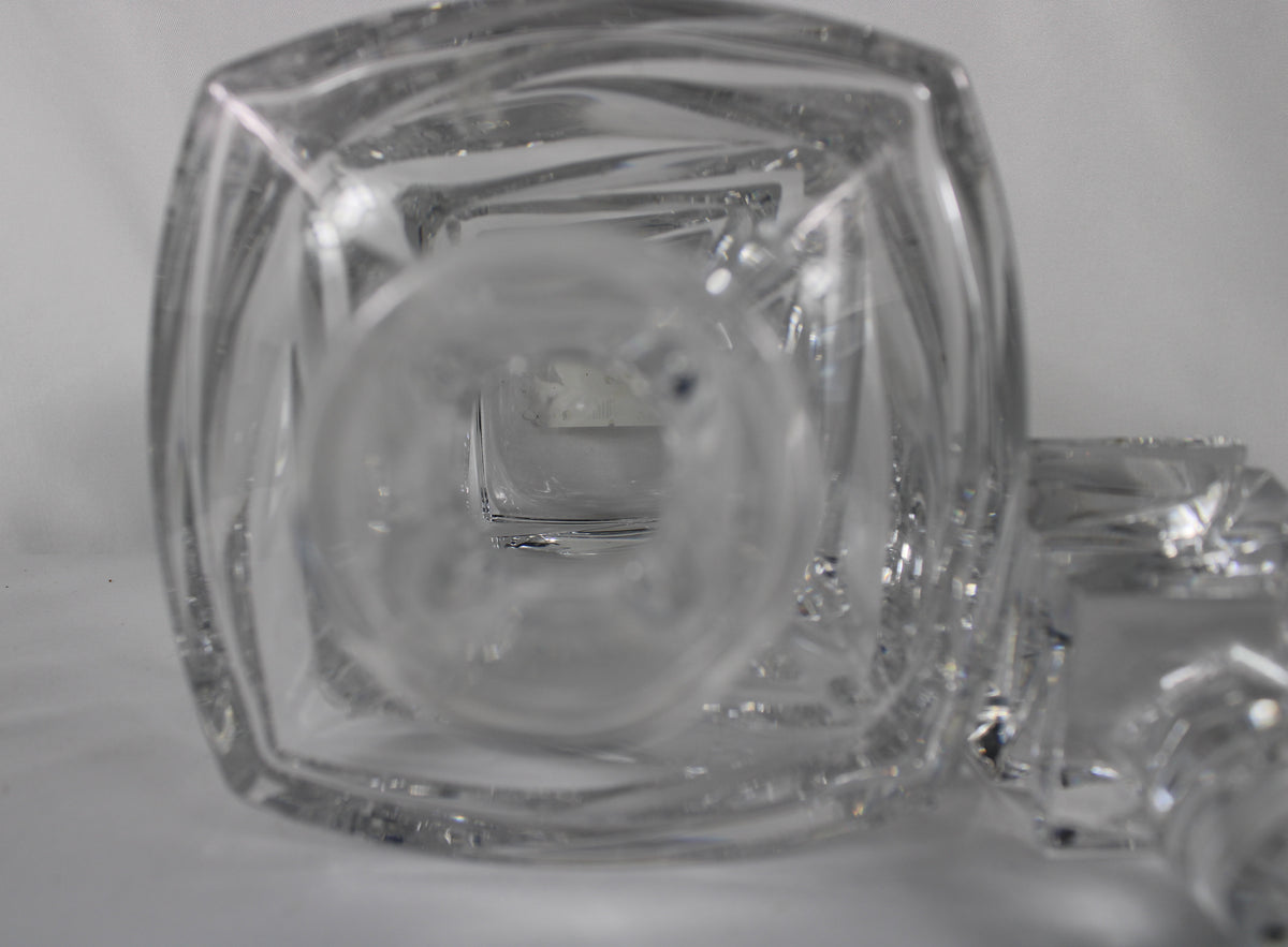 Modern Bohemia Crystal "Quadro" Twist Decanter with Geometric Glass Stopper