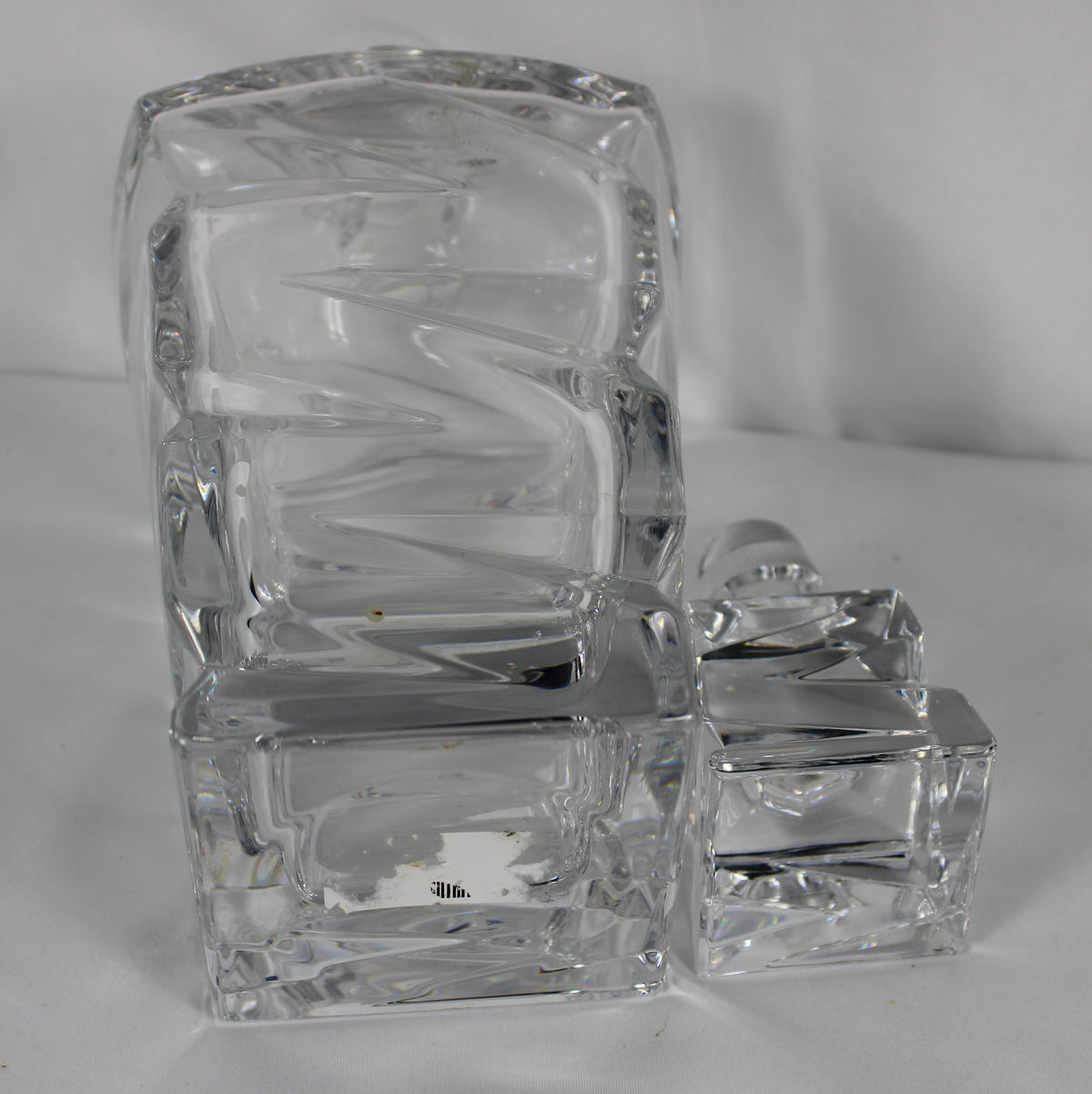Modern Bohemia Crystal "Quadro" Twist Decanter with Geometric Glass Stopper