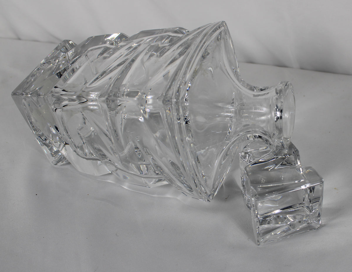 Modern Bohemia Crystal "Quadro" Twist Decanter with Geometric Glass Stopper