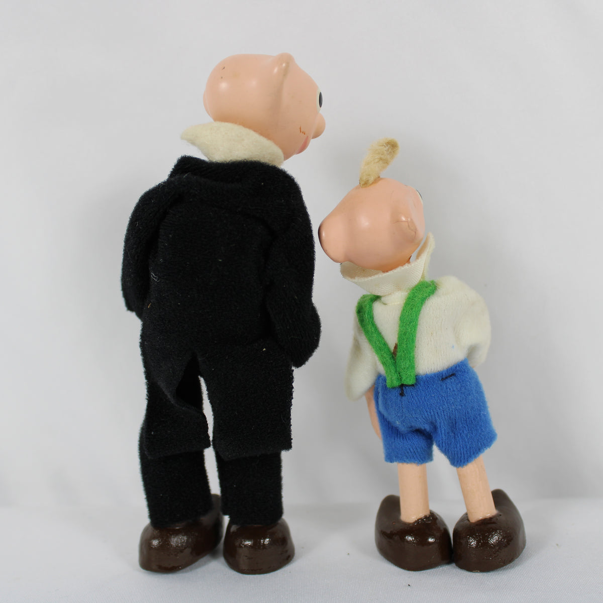 Czech Spejbl and Hurvinek Wooden Bendable Figure Set