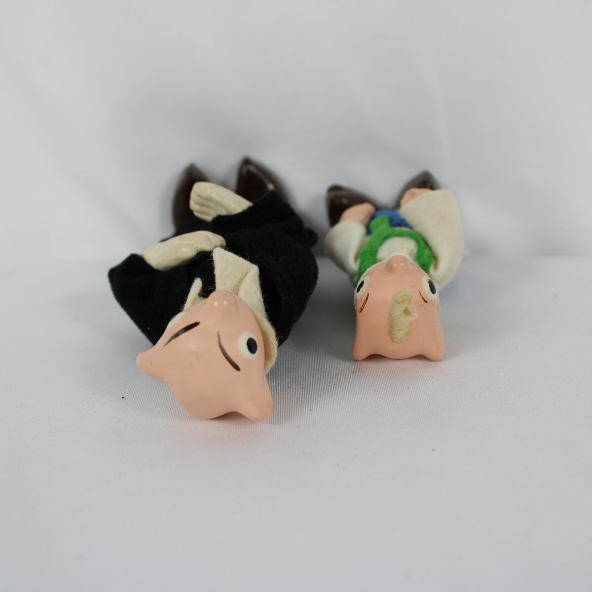 Czech Spejbl and Hurvinek Wooden Bendable Figure Set