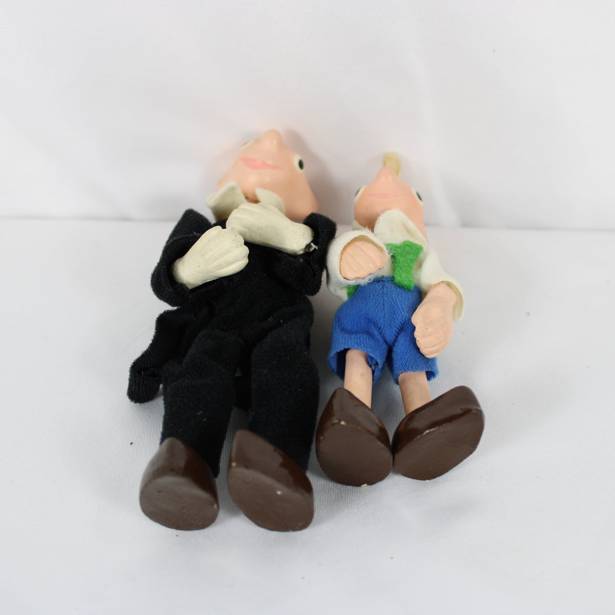 Czech Spejbl and Hurvinek Wooden Bendable Figure Set