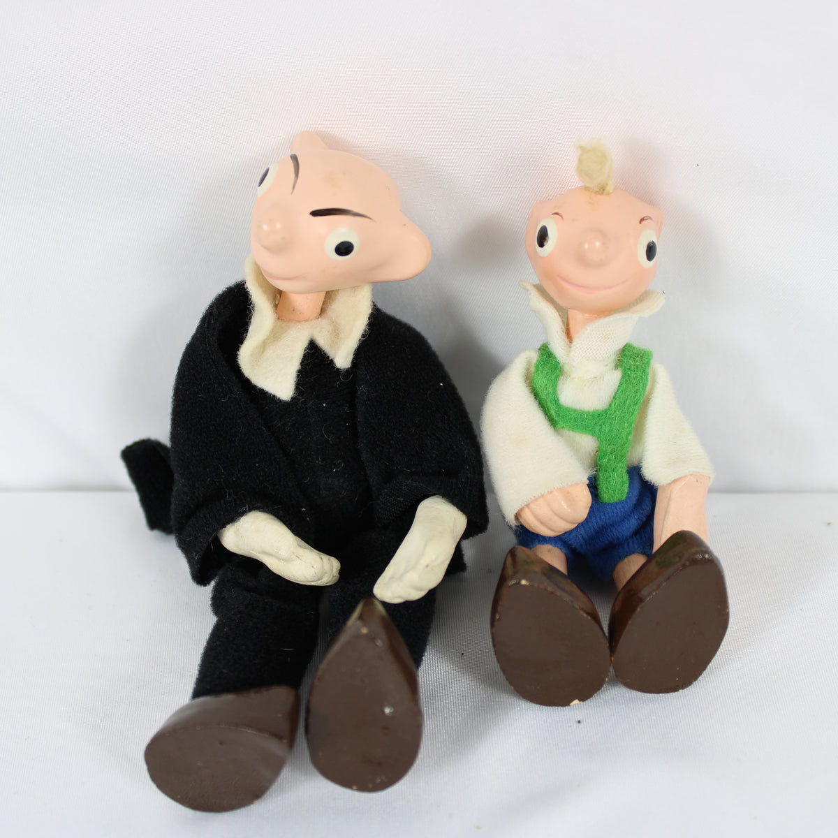 Czech Spejbl and Hurvinek Wooden Bendable Figure Set
