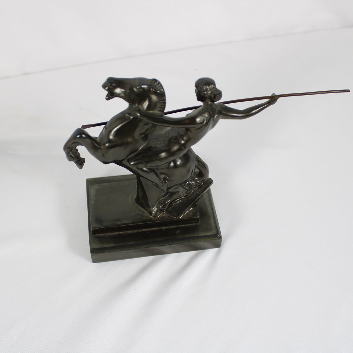 Art Deco Style Mounted Warrior Spear Bookends - Pair