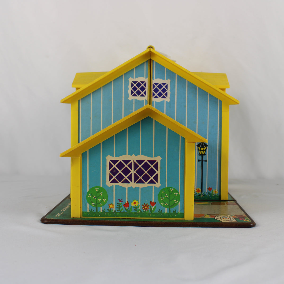 Vintage 1971 Fisher-Price Play Family House #952 with Original Box, Wooden Figures, and Accessories