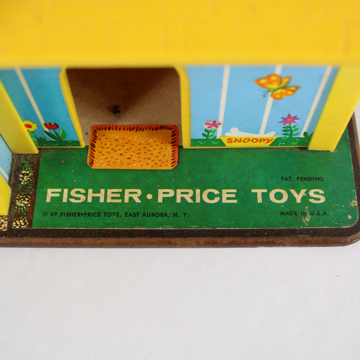 Vintage 1971 Fisher-Price Play Family House #952 with Original Box, Wooden Figures, and Accessories