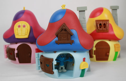 Smurfs Mushroom House Playset Collection (3 Houses and Figures)