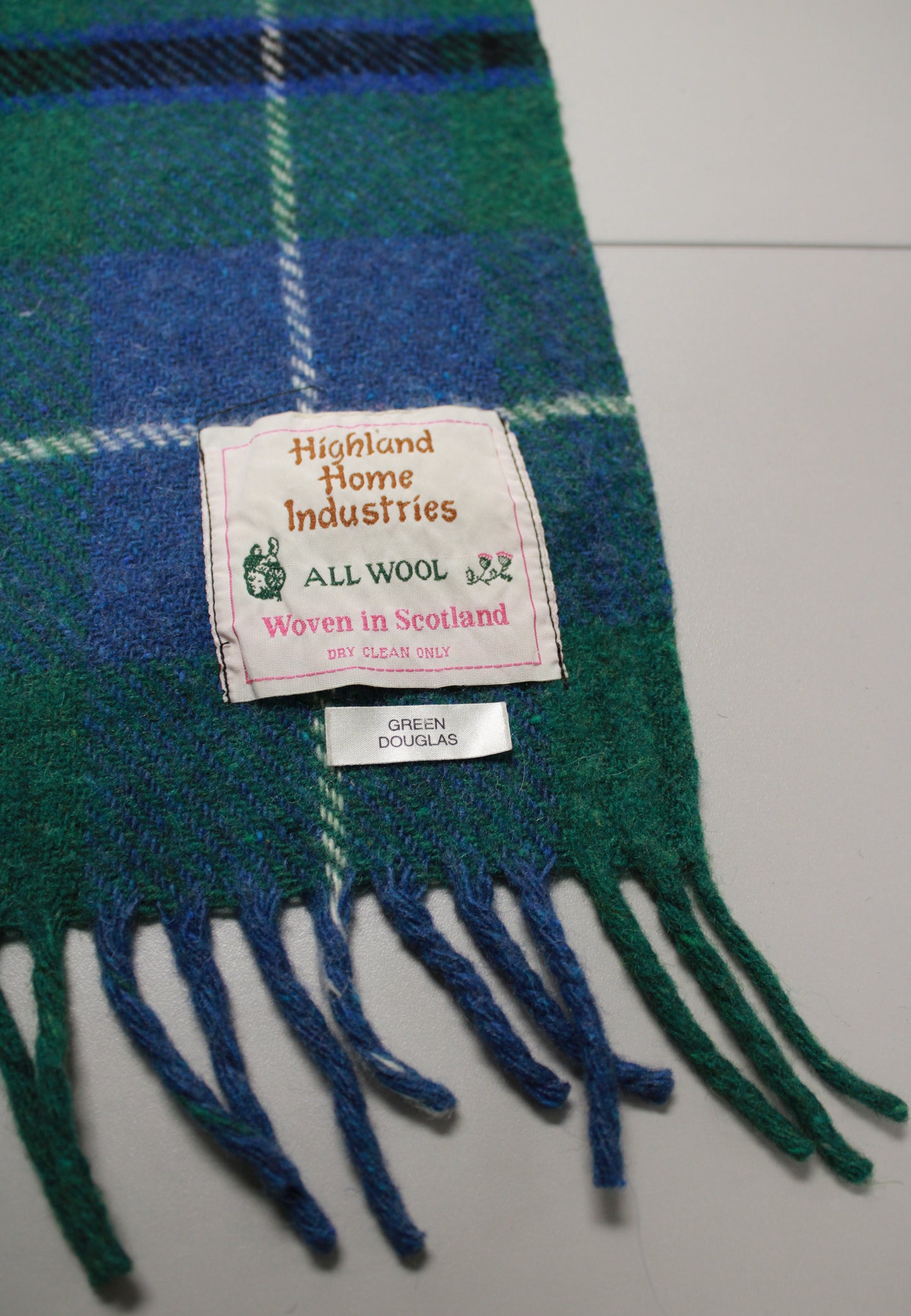 Authentic Scottish Green Douglas Tartan Pure Wool Throw