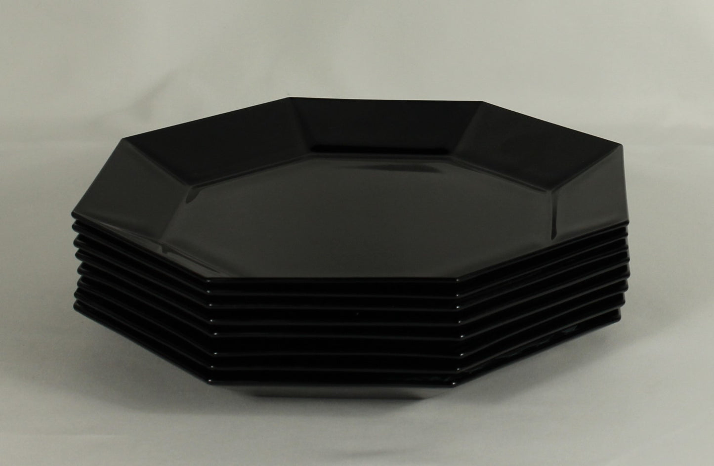 Arcoroc Octime Black Glass Octagon Dish Set