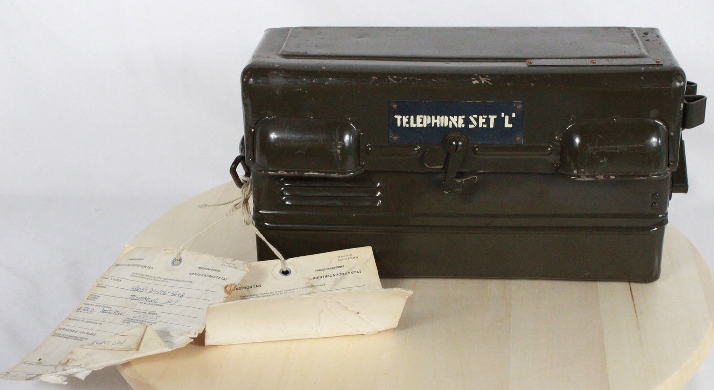 Vintage Military TA-312/PT Field Telephone with Canvas Carrying Case