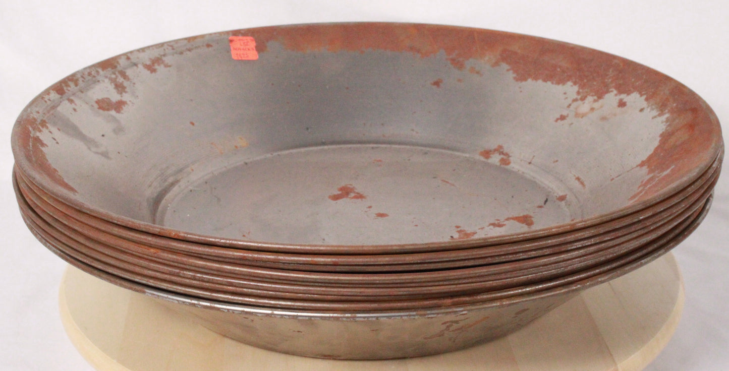 Authentic Gold Rush Era Style: Set of 9 Vintage 14.5" Steel Mining Pans