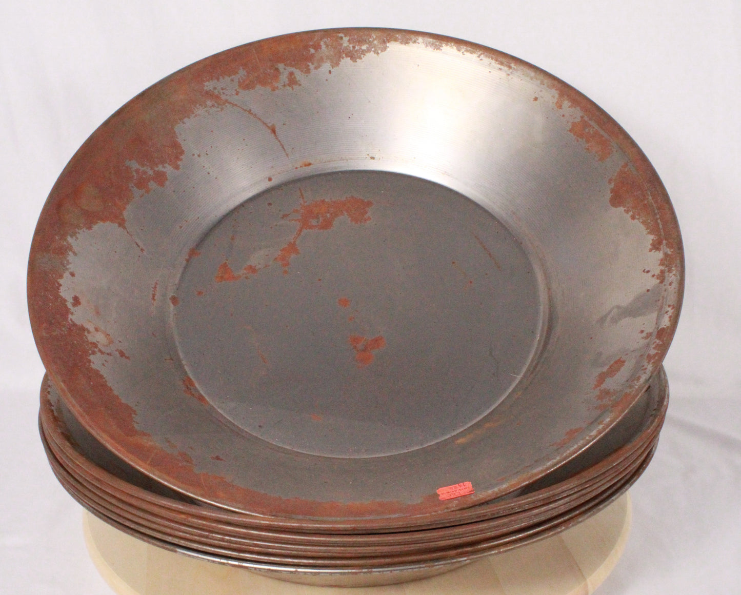 Authentic Gold Rush Era Style: Set of 9 Vintage 14.5" Steel Mining Pans
