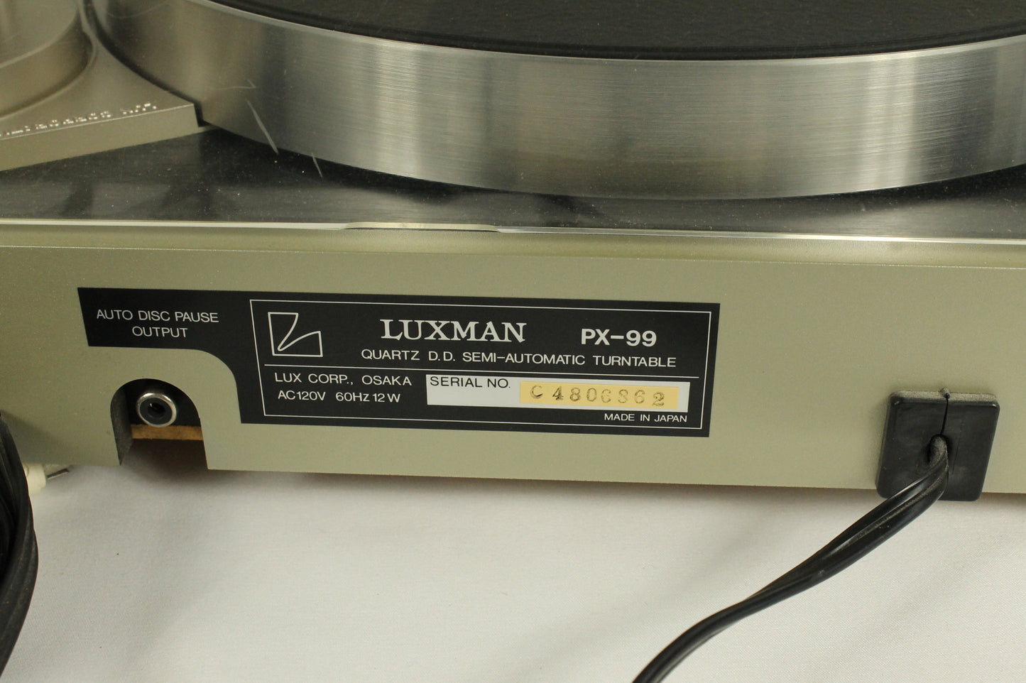 Luxman DD Semi Automatic PX-99 Turntable with clear Plastic Case