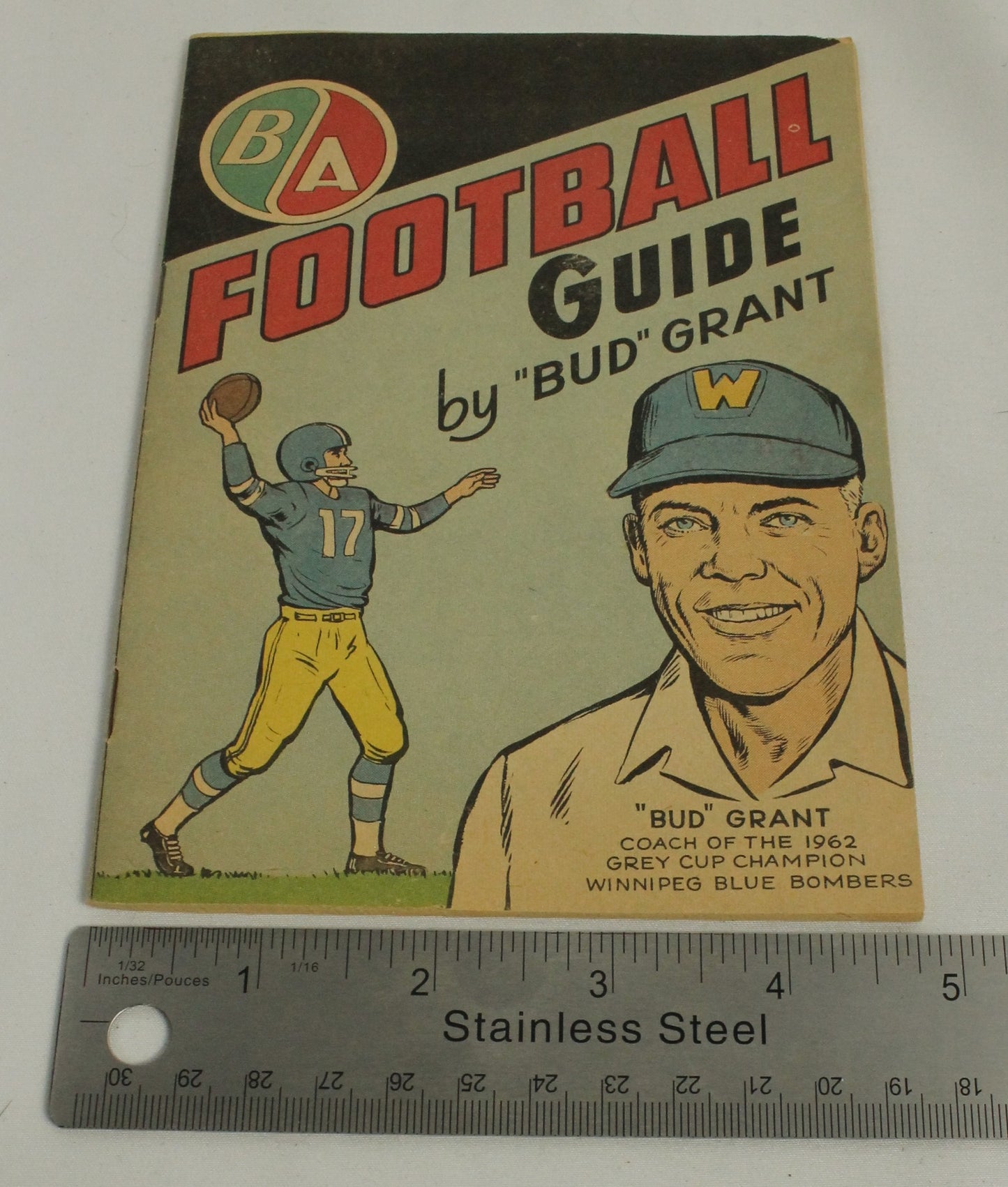 Bud Grant 1963 Football Guide - Winnipeg Blue Bombers Coach & NFL Hall of Famer - Original CFL Collectible