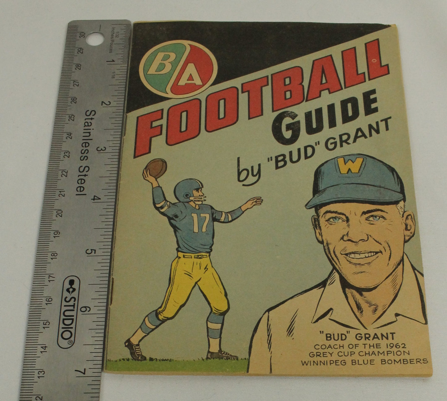 Bud Grant 1963 Football Guide - Winnipeg Blue Bombers Coach & NFL Hall of Famer - Original CFL Collectible