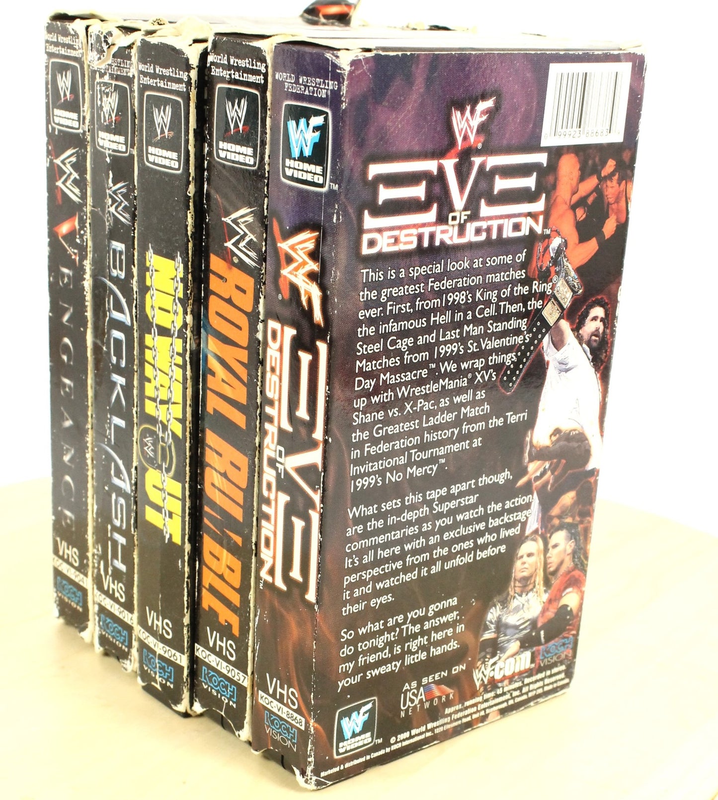 Vintage WWF/WWE VHS Lot – Royal Rumble, Eve of Destruction & More (Set of 5)