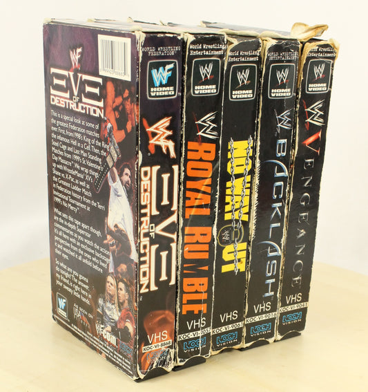 Vintage WWF/WWE VHS Lot – Royal Rumble, Eve of Destruction & More (Set of 5)