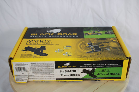 Black Boar 3-in-1 ATV/UTV Multi-Hitch – 1.25" Shank &amp; 1-7/8" Ball