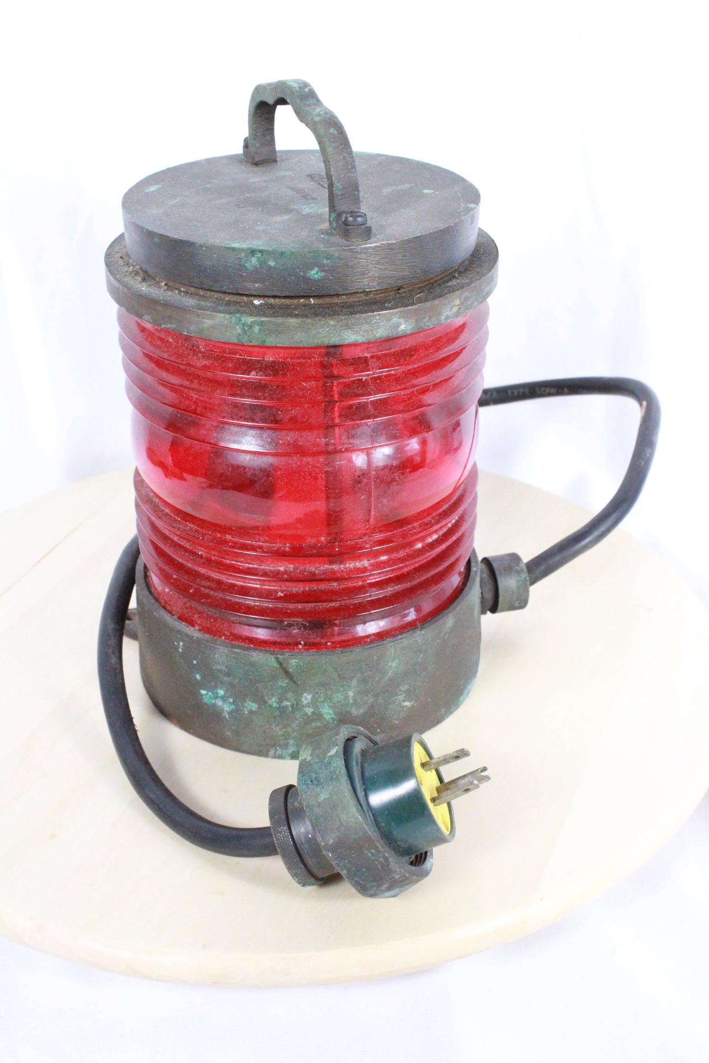 Appleton Bronze Marine Navigation Lantern with Red Fresnel Lens