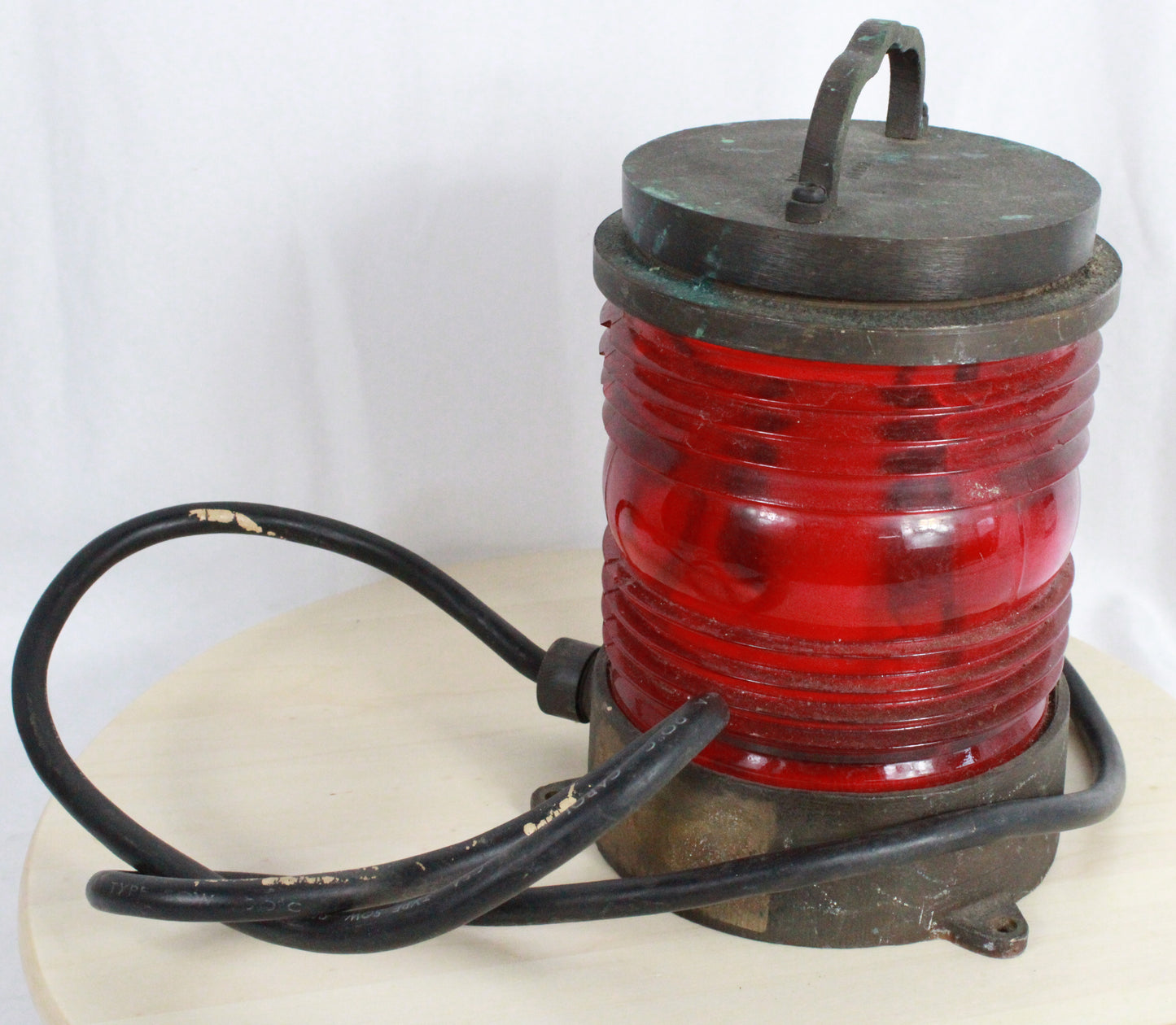 Appleton Bronze Marine Navigation Lantern with Red Fresnel Lens