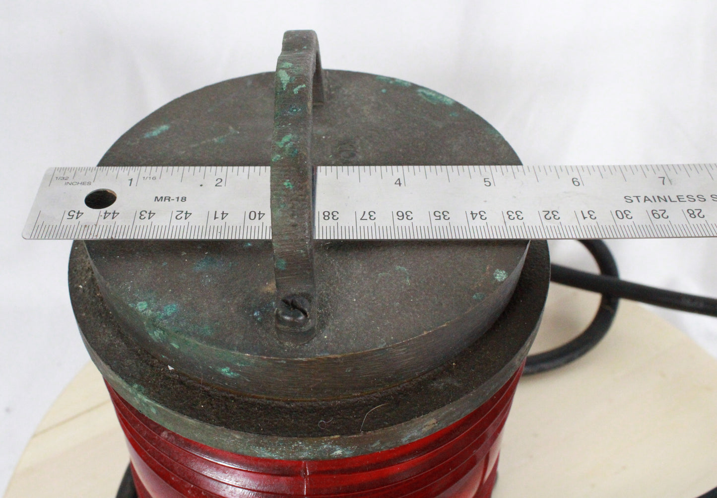 Appleton Bronze Marine Navigation Lantern with Red Fresnel Lens