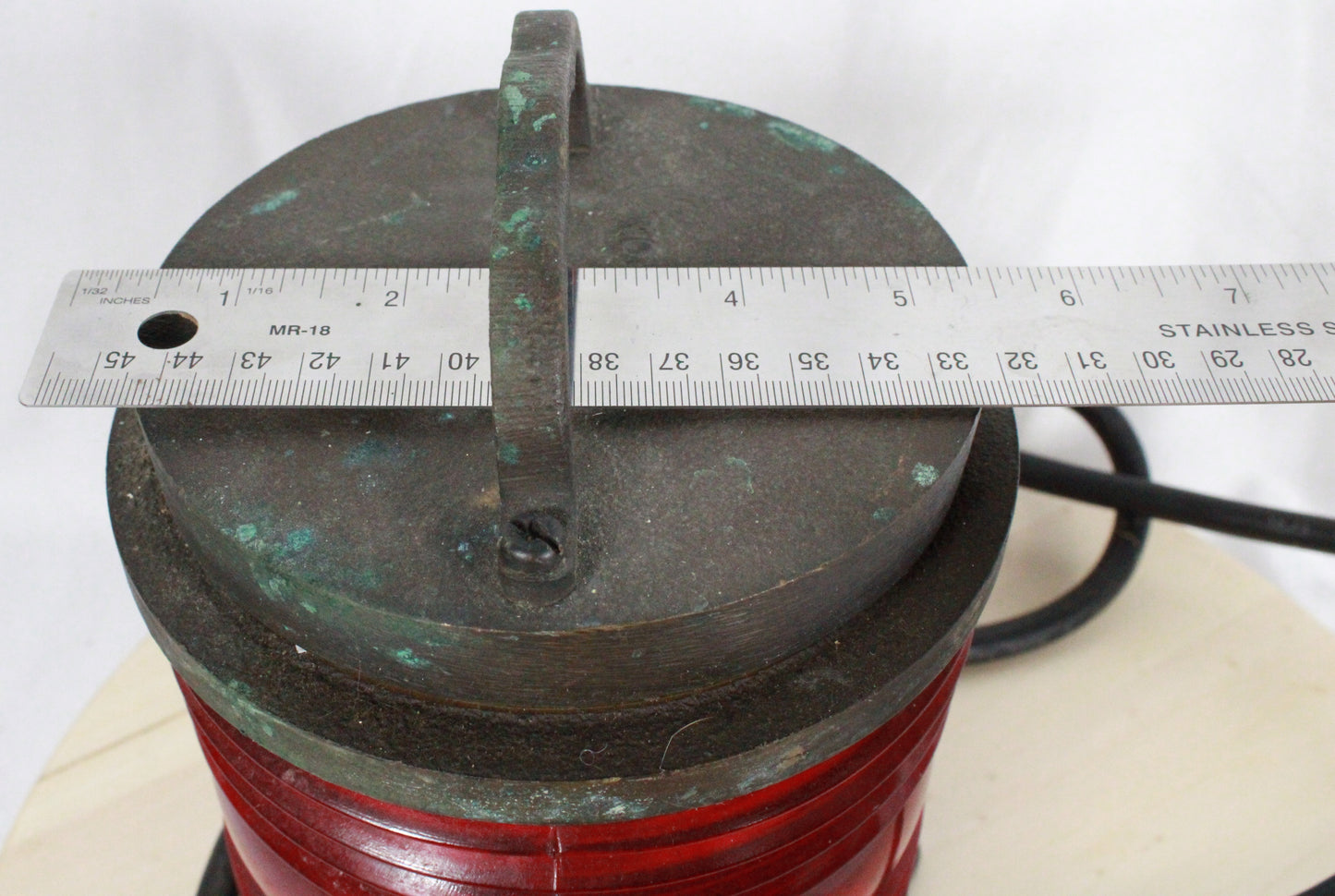 Appleton Bronze Marine Navigation Lantern with Red Fresnel Lens