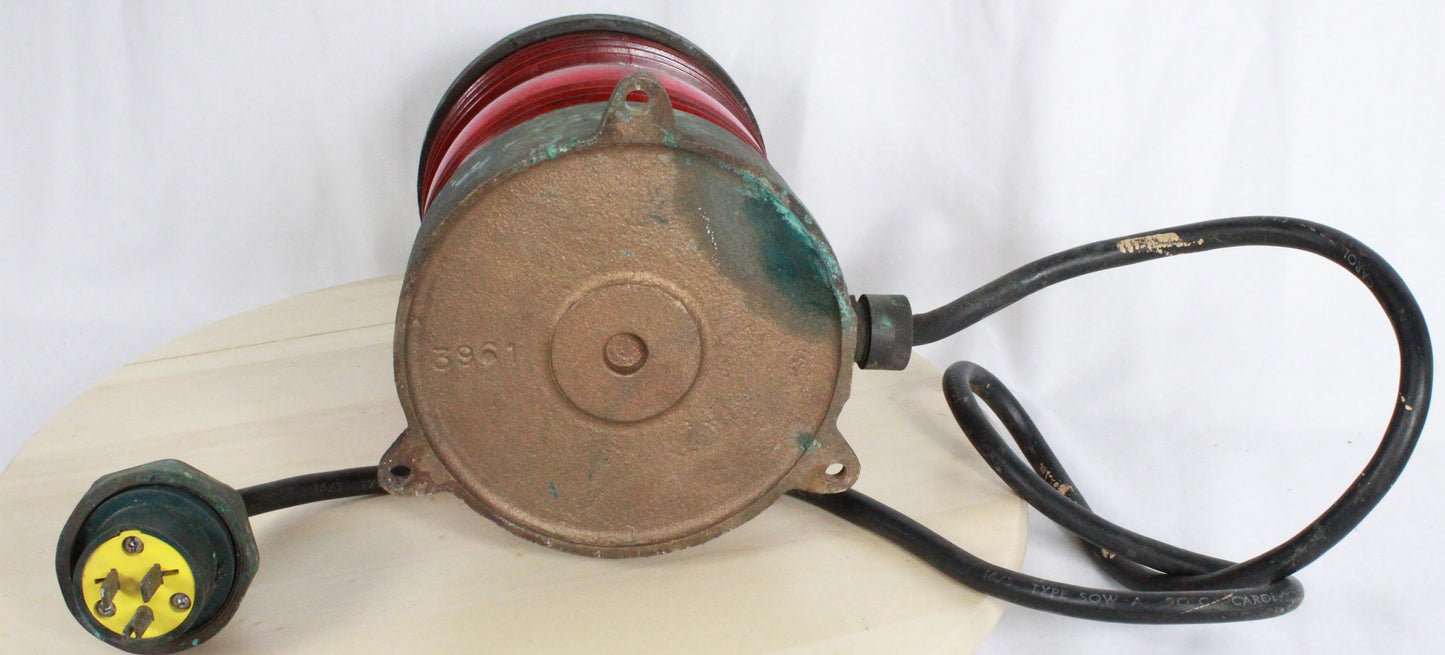 Appleton Bronze Marine Navigation Lantern with Red Fresnel Lens