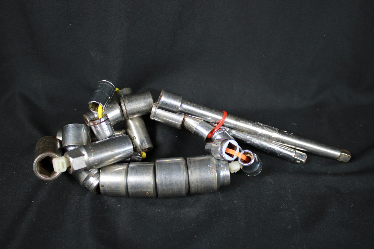 Assorted Vintage Gray Canada Mixed Drive Socket and Extension Set