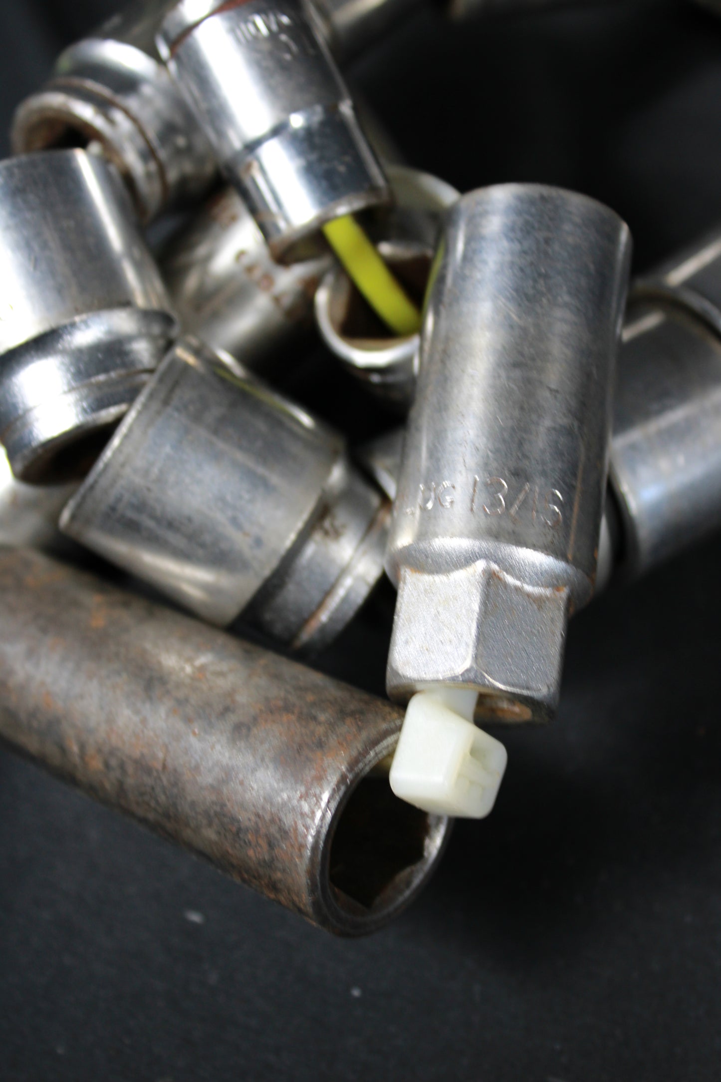 Assorted Vintage Gray Canada Mixed Drive Socket and Extension Set