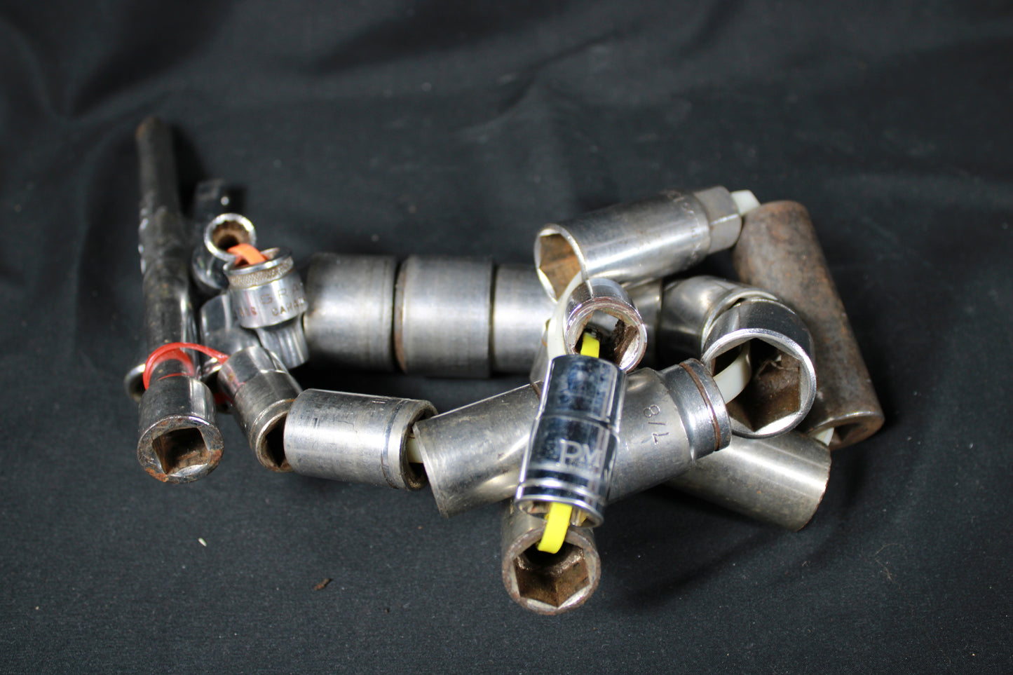 Assorted Vintage Gray Canada Mixed Drive Socket and Extension Set