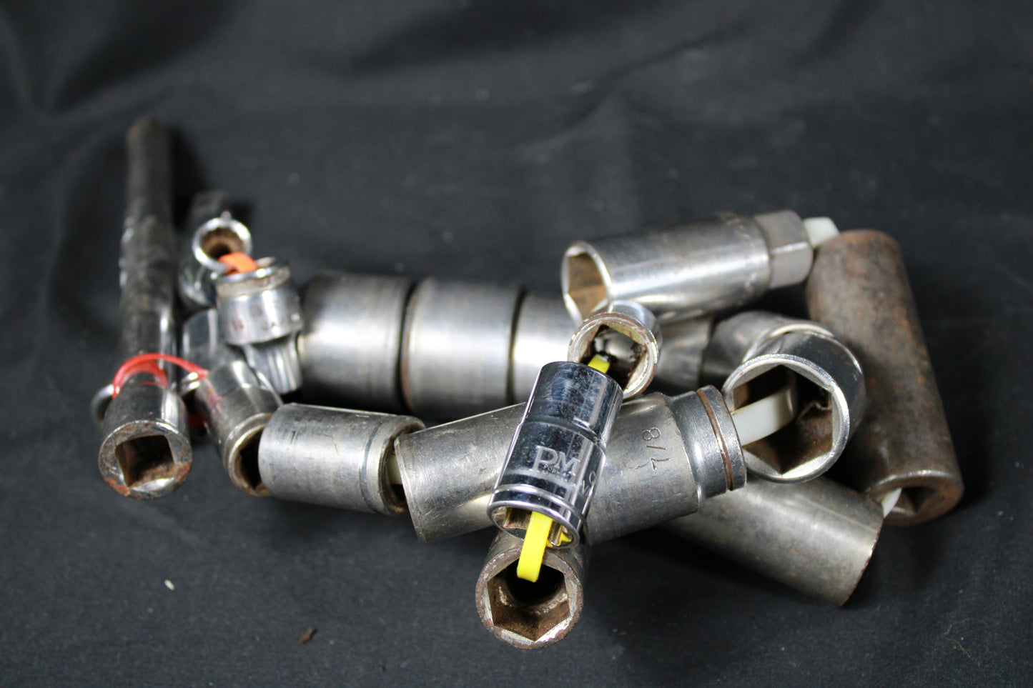 Assorted Vintage Gray Canada Mixed Drive Socket and Extension Set