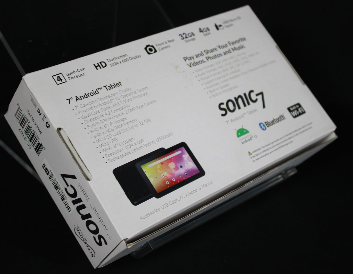 SuperSonic Sonic 7" Android 13 Tablet (SC-3107) - 32GB Storage, 4GB RAM