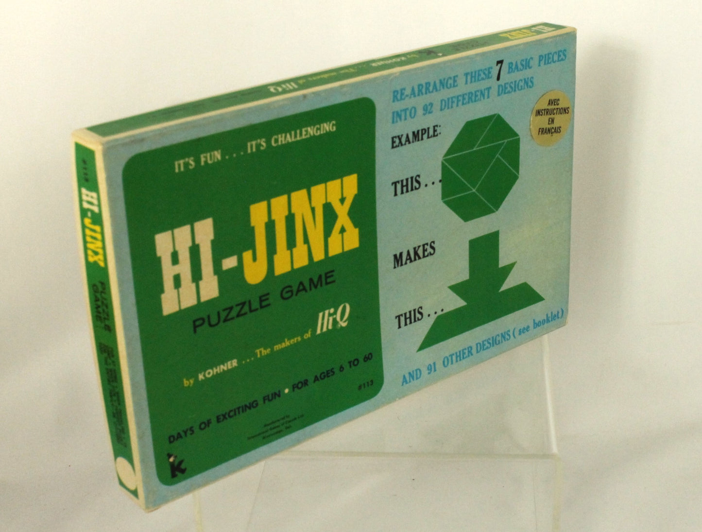 Vintage Kohner Puzzle Game Lot – Hexed, Hi-Jinx, Kwazy Quilt – 1970s Brain Teasers