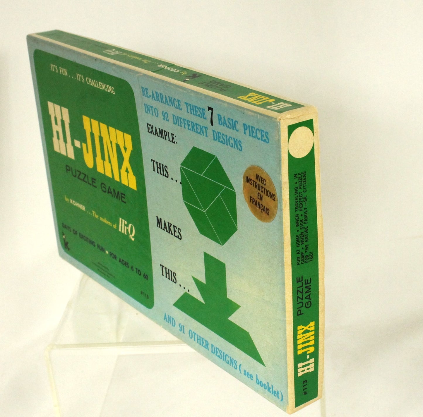 Vintage Kohner Puzzle Game Lot – Hexed, Hi-Jinx, Kwazy Quilt – 1970s Brain Teasers