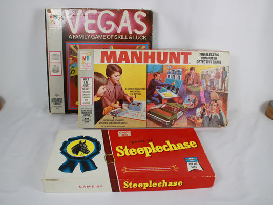 Somerville Industries (London Ontario) Board Game Lot (Vegas, Manhunt, Steeplechase)