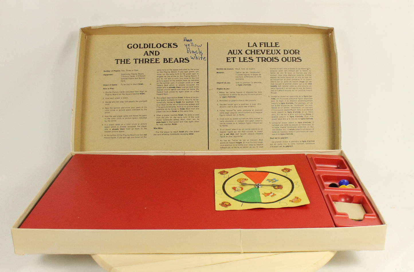 Vintage Goldilocks and 3 Bears Board Game